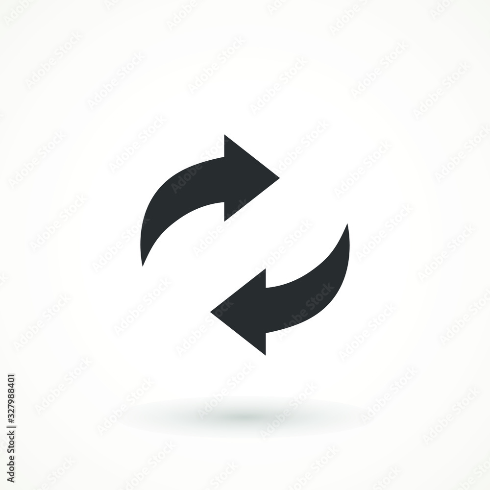 Poster rotation arrow icon refresh. cyclic arrows refund vector icon. update graphic symbol vector illustra