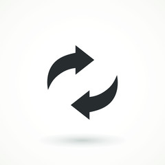 rotation arrow icon refresh. cyclic arrows refund vector icon. update graphic symbol Vector Illustration