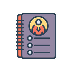 Color illustration icon for contacts