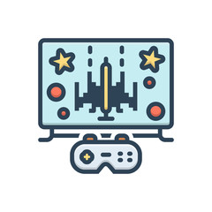 Color illustration icon for gaming