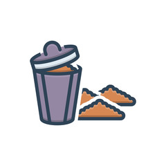 Color illustration icon for garbage