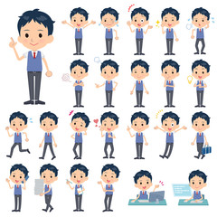 school boy Blue vest short sleeve_emotion