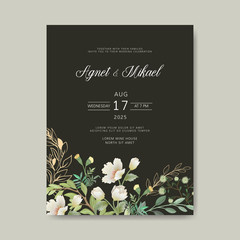 beautiful floral vector wedding invitation card