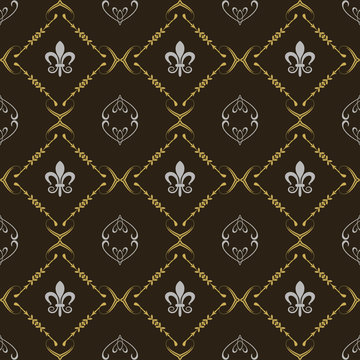 Dark Royal Wallpaper, seamless pattern, background, vector image