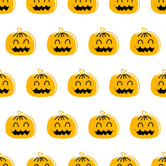 Halloween pumpkins seamless pattern. Endless background for halloween.