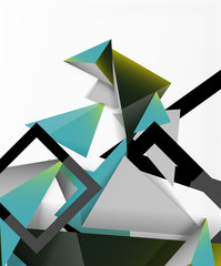 Abstract background, mosaic 3d triangles composition, low poly style design. Vector Illustration For Wallpaper, Banner, Background, Card, Book Illustration, landing page