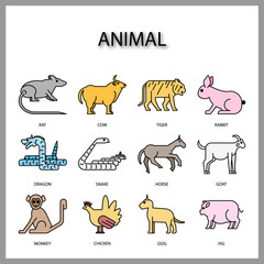 animal icon on white background