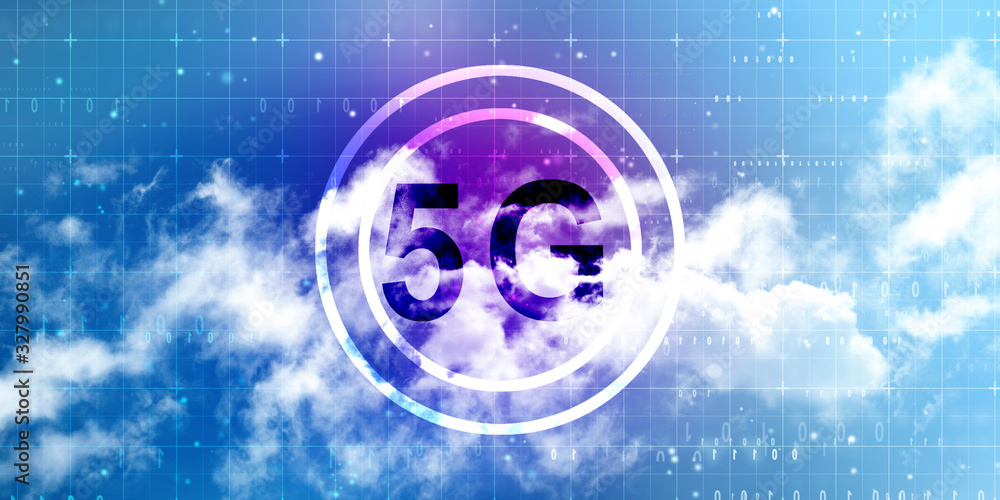 Poster 2d rendering 5g network 5g connection