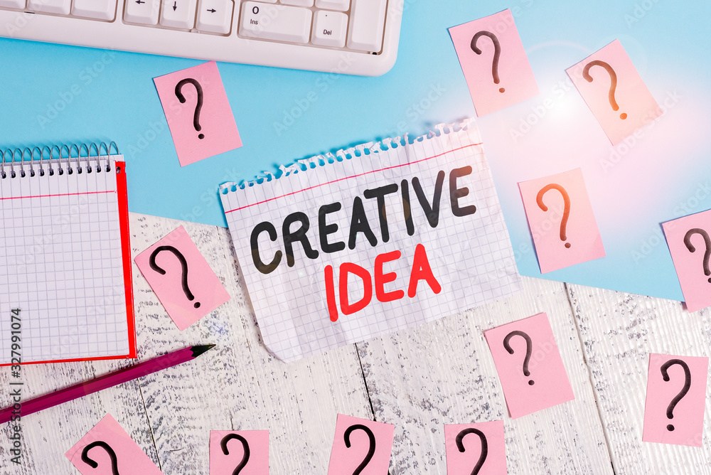 Poster conceptual hand writing showing creative idea. concept meaning the overarching concept that captures