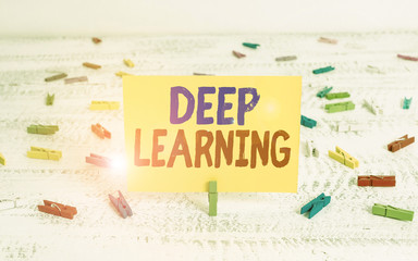 Conceptual hand writing showing Deep Learning. Concept meaning the collection of algorithms used in...