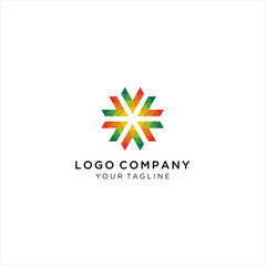 colorful hexagon abstract logo