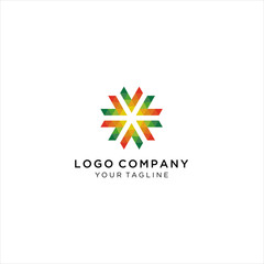 Obraz premium colorful hexagon abstract logo