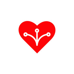 Love technology vector logo. Stock illustration