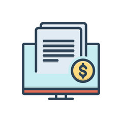Color illustration icon for invoicing