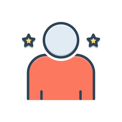 Color illustration icon for individual