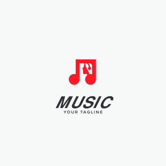 music logo design Note web logotype. Abstract icon vector Sound recording studio, night party, disco, vocal course, composer, singer symbol