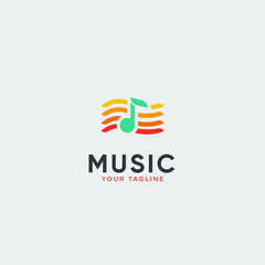 music logo design Note web logotype. Abstract icon vector Sound recording studio, night party, disco, vocal course, composer, singer symbol