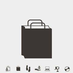 shopping bag icon vector illustration and symbol for website and graphic design