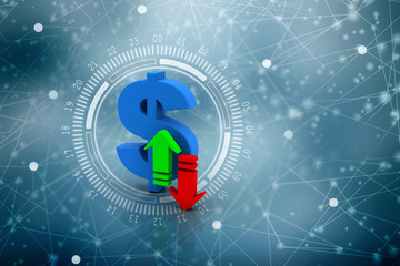 3d rendering usd Dollar symbol 