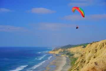 ブラックスビーチでパラグライダーをする人 /  Paraglider on Blacks Beach