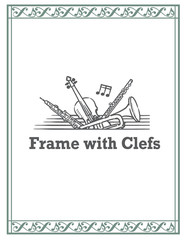 音符を使ったエレガントなフレーム素材