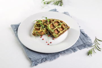Image with zucchini waffle.