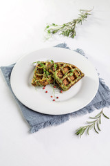 Image with zucchini waffle.