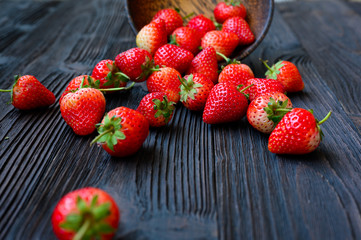 Strawberry. Fresh organic berries macro. Fruit background