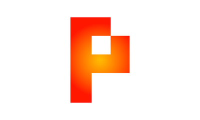 Letter P Initial Abstract Pixel Media Company Logo Design Graphic Elements Template Ai