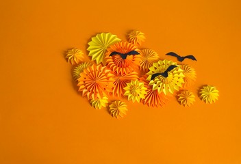 Orange garland made of paper.