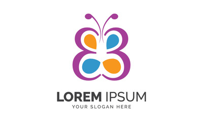 Obraz premium Three Butterfly Beauty Fashion Luxury Logo Design Graphic Elements Template Ai