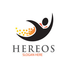 the heroes pixel fly logo designs simple modern
