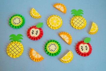 Fruit made of paper.