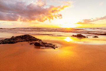 Wailea Maui Hawaii Sunset on beach