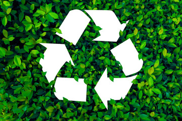 Symbol of recycling, waste recycling, environmental protection