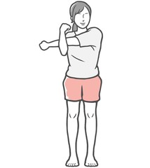 腕伸ばし　若い女性　女子　女