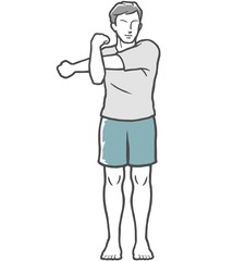 腕伸ばし　若い男性　男子　男