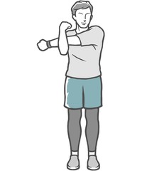 腕伸ばし　若い男性　男　男子