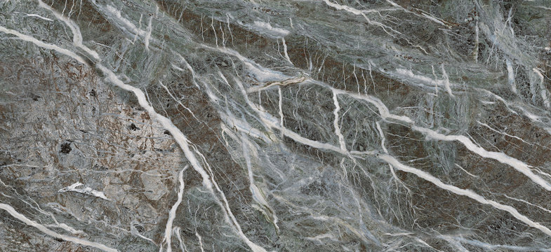 Rainforest blue-grey marble texture background with white curly veins, marble stone texture for digital wall tiles, Rustic rough marble texture, Matt granite ceramic tile. 