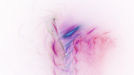 Abstract red and blue glowing shapes. Fantasy light background. Digital fractal art. 3d rendering.