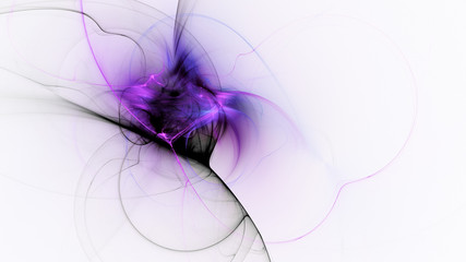 Obraz premium Abstract violet glowing shapes. Fantasy light background. Digital fractal art. 3d rendering.