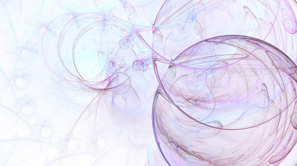 Abstract violet crystal shapes. Fantasy light background. Digital fractal art. 3d rendering.