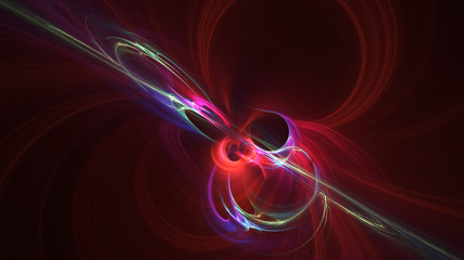 Obraz premium Abstract red glowing shapes. Fantasy light background. Digital fractal art. 3d rendering.