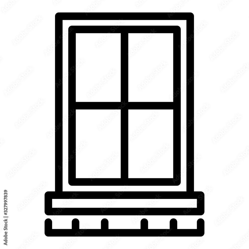 Poster apartment window icon. outline apartment window vector icon for web design isolated on white backgro
