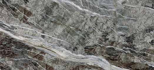 Rainforest blue-grey marble texture background with white curly veins, marble stone texture for digital wall tiles, Rustic rough marble texture, Matt granite ceramic tile. 