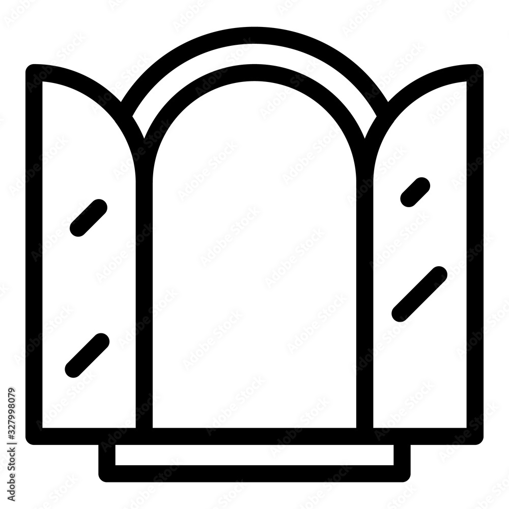 Poster open arch window icon. outline open arch window vector icon for web design isolated on white backgro