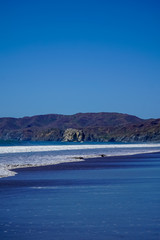 Beautiful aerial view of a sunset in  Naranjo Beach - Witch Rock Costa Rica
