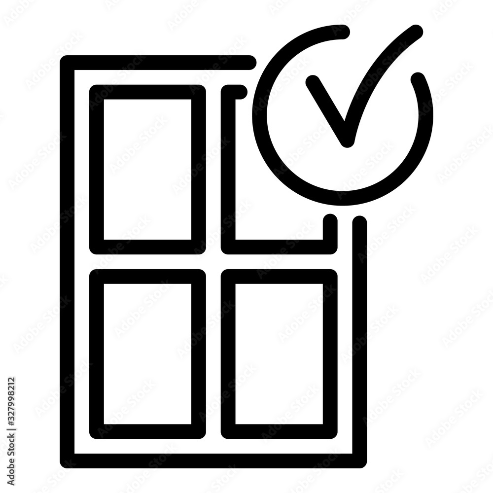 Aufkleber window installation finish icon. outline window installation finish vector icon for web design isola
