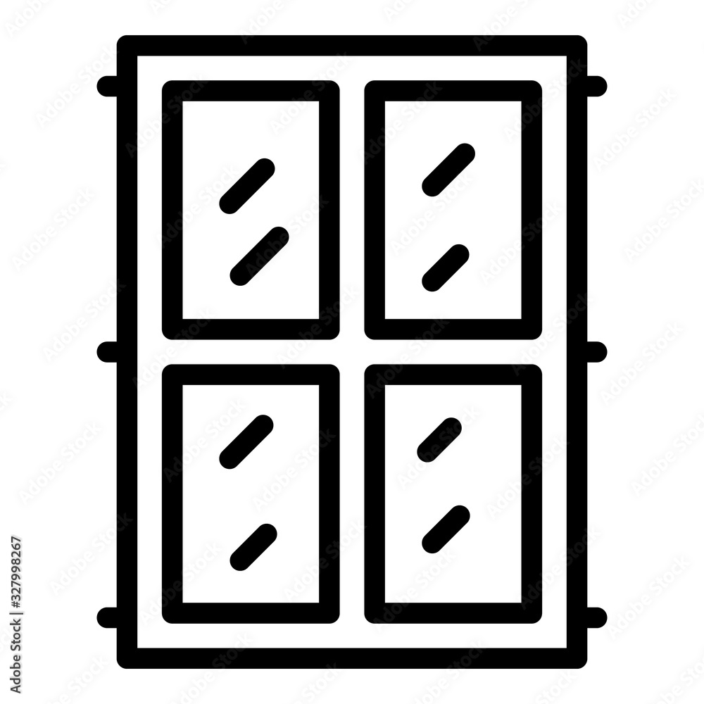 Poster facade window icon. outline facade window vector icon for web design isolated on white background