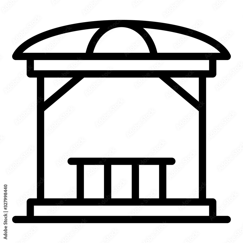 Poster gazebo structure icon. outline gazebo structure vector icon for web design isolated on white backgro